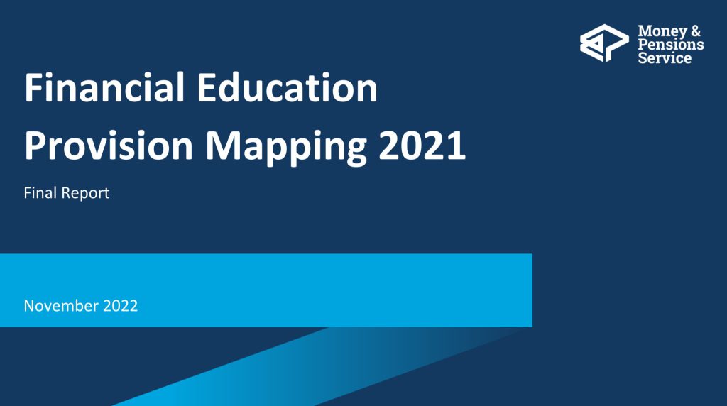Front cover of the Financial Education Provision Mapping 2021